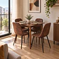Mesa Cuadrada Vema Walnut + 4 Sillas Spoon Café Vintage Black - Comedor Cocina Living - Miniatura 2