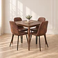 Mesa Cuadrada Vema Walnut + 4 Sillas Spoon Café Vintage Black - Comedor Cocina Living - Miniatura 1
