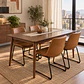 Mesa Rectangular Vema Walnut + 4 Sillas Burgos Café Black - Comedor Restaurante Cocina - Miniatura 3