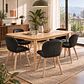 Mesa Rectangular Vema Natural 160x80+ 6 Sillas Mariposa Ecocuero - Comedor Cocina Living - Miniatura 5
