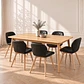 Mesa Rectangular Vema Natural 160x80+ 6 Sillas Mariposa Ecocuero - Comedor Cocina Living - Miniatura 1