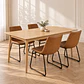 Mesa Rectangular Vema Natural + 4 Sillas Burgos Café Black 160x80- Comedor Restaurante Cocina - Miniatura 1