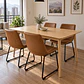 Mesa Rectangular Vema Natural + 4 Sillas Burgos Café Black 160x80- Comedor Restaurante Cocina - Miniatura 2