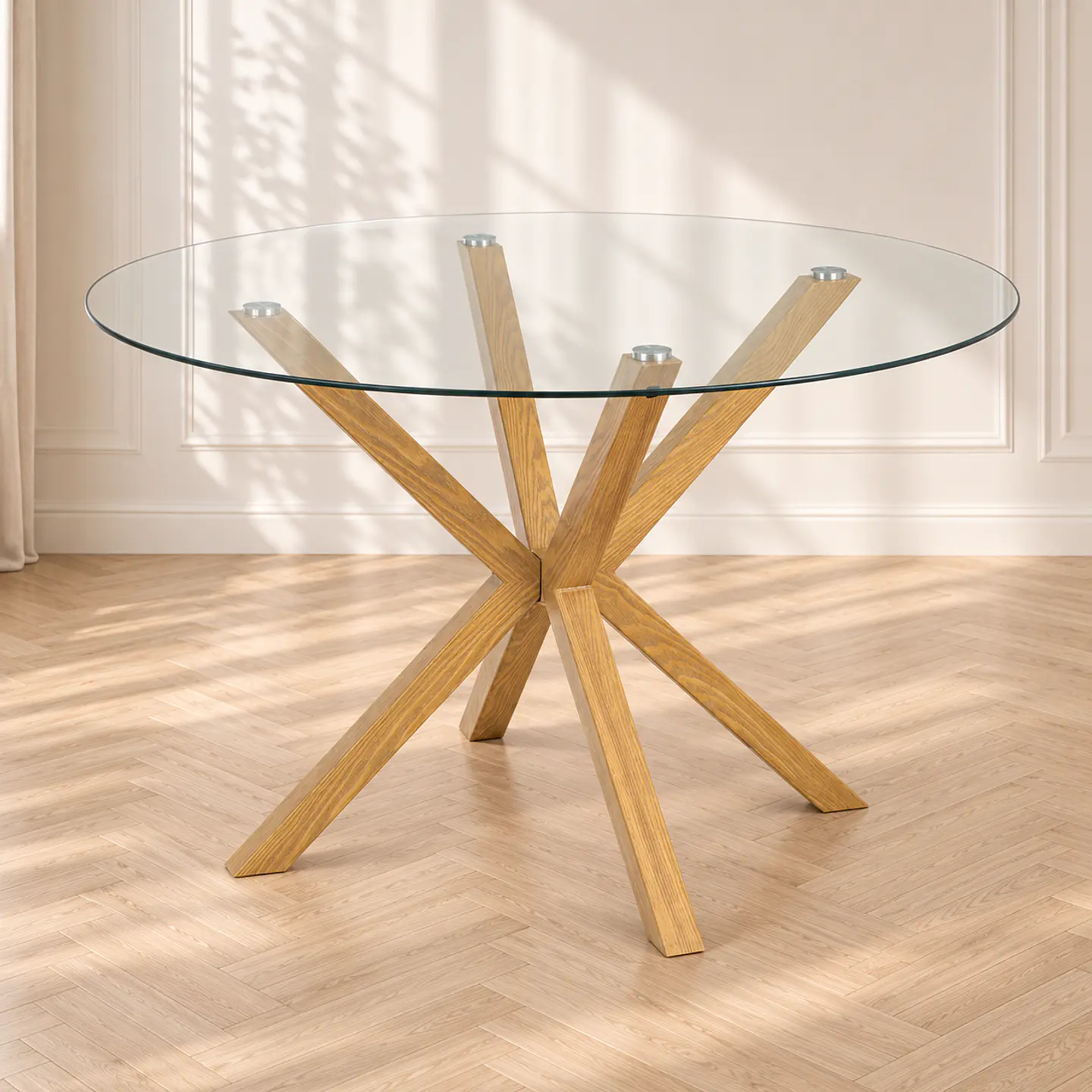 Mesa redonda Vidrio Madrid Warwick 80cm metal wood - Comedor restaurante 1