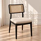 Silla Verona de Madera Negra con Rattan y Asiento Beige - Miniatura 1
