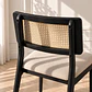 Silla Verona de Madera Negra con Rattan y Asiento Beige - Miniatura 3