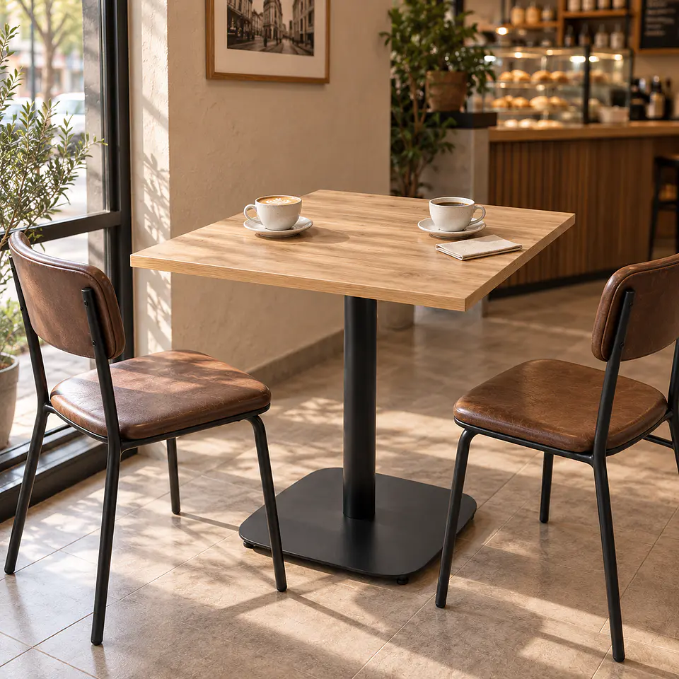 Mesa Cuadrada Maipo MDF wood Black - Cafetería Restaurante Cocina 3