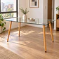 Mesa Rectangular Francia con Cubierta de Vidrio y Patas Metálicas Terminación Madera 130x80 - Miniatura 2