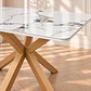 Mesa Rectangular Madrid Calacatta Blanco Wood - Comedor Cocina Sala de Reuniones - Miniatura 2