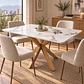 Mesa Rectangular Madrid Calacatta Blanco Wood - Comedor Cocina Sala de Reuniones - Miniatura 4
