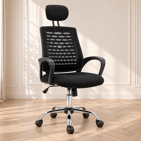 Silla Nylon Escritorio Negro- Oficina Home Office Estudio