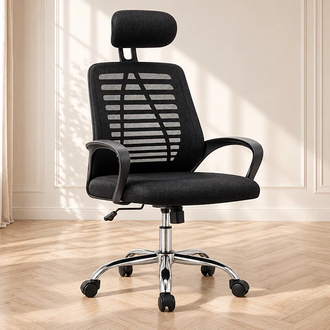 Silla Mik Ergos Escritorio Malla Negro- Oficina Home Office Estudio