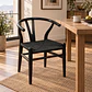 Silla Wishbone Negro Madera y tejido- living comedor restaurant - Miniatura 3