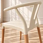Silla Wishbone Polipropileno Beige Vainilla Base Madera Natural - Comedor Cafetería Restaurante - Miniatura 3