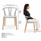 Silla Wishbone Polipropileno Gris base Madera Natural - Comedor Cafetería Restaurante - Miniatura 2