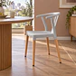 Silla Wishbone Polipropileno Gris base Madera Natural - Comedor Cafetería Restaurante - Miniatura 3