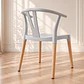 Silla Wishbone Polipropileno Gris base Madera Natural - Comedor Cafetería Restaurante - Miniatura 4