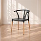 Silla Wishbone Polipropileno Negro Base Madera Natural apilable - Comedor Cafetería Restaurante - Miniatura 1