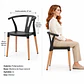 Silla Wishbone Polipropileno Negro Base Madera Natural apilable - Comedor Cafetería Restaurante - Miniatura 4