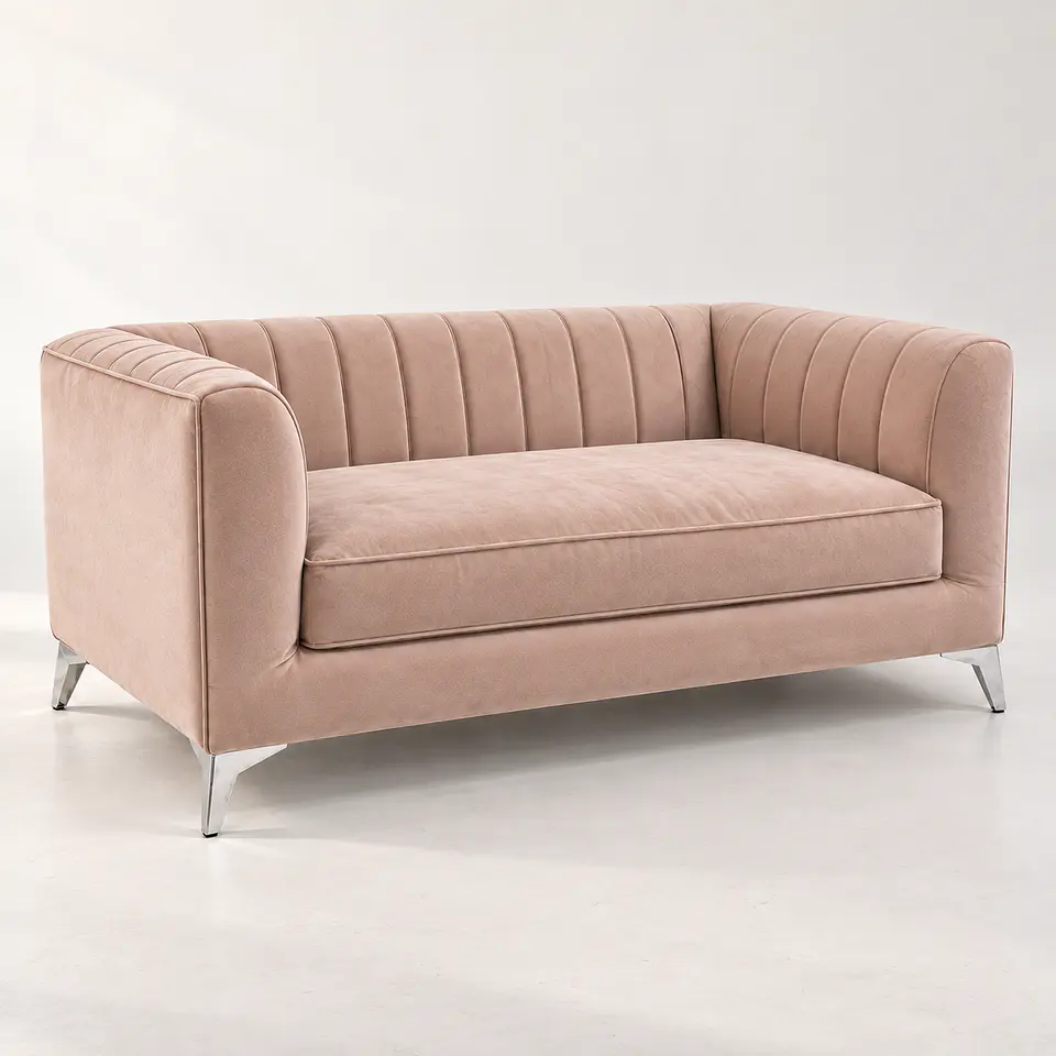 Sofá Amélie Velvet Rosa Silver- Selección Showroom  1