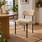 Silla MK Bouclé ovejita Beige Negro - Comedor Living Recepción - Miniatura 3