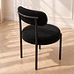 Silla MK Bouclé ovejita Negro y Negro - Comedor Living Recepción - Miniatura 2