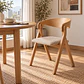 Silla Margot Lino con Apoyabrazos y Madera Natural Beige - Comedor living  - Miniatura 3