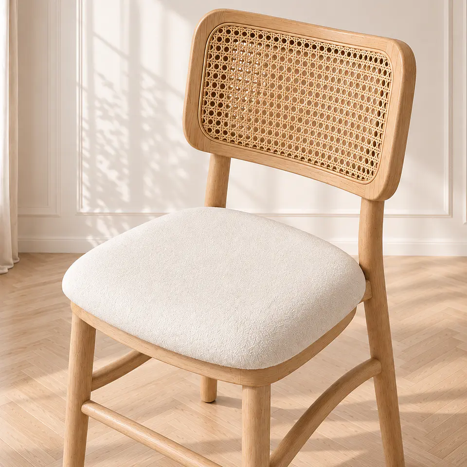 Silla Maitén Ratán Madera Natural - Comedor Cafetería Restaurante 4