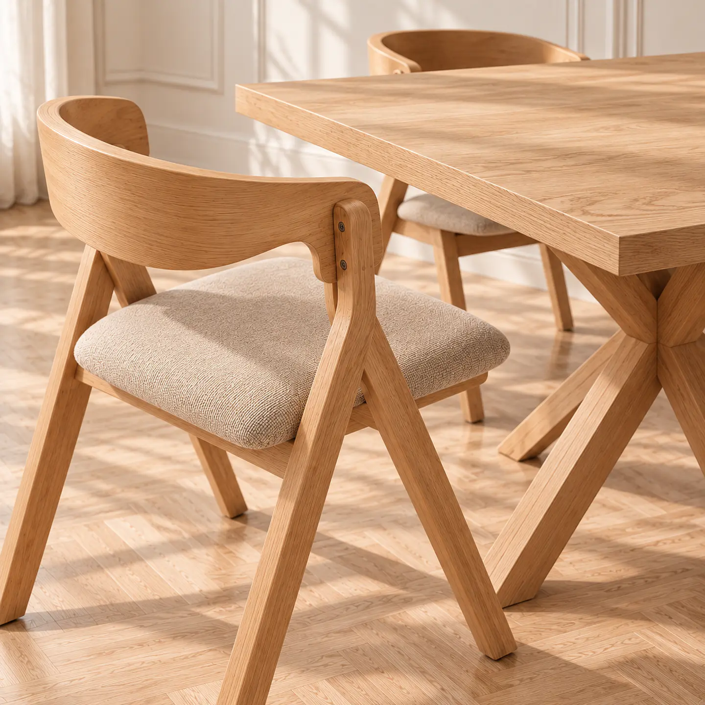 Comedor Argo Madrid Wood + Sillas Margot Chenilla - Comedor Living Departamento 4