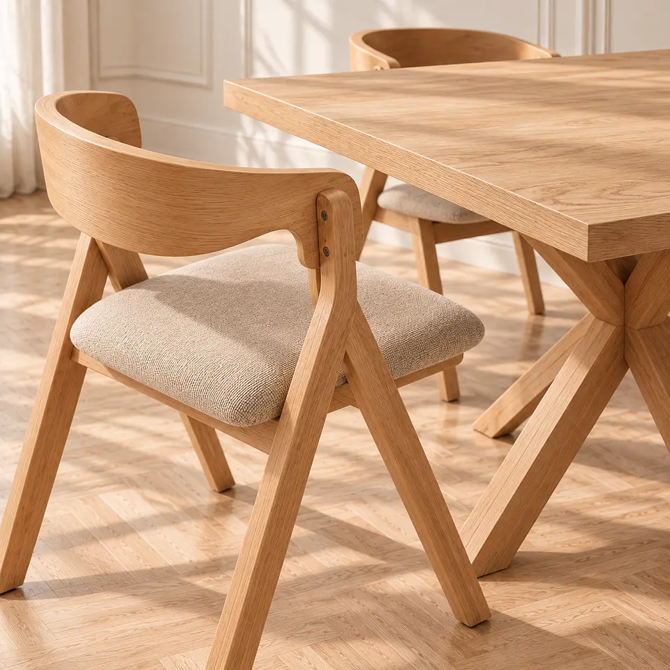 Comedor Argo Madrid Wood + Sillas Margot Chenilla - Comedor Living Departamento 4