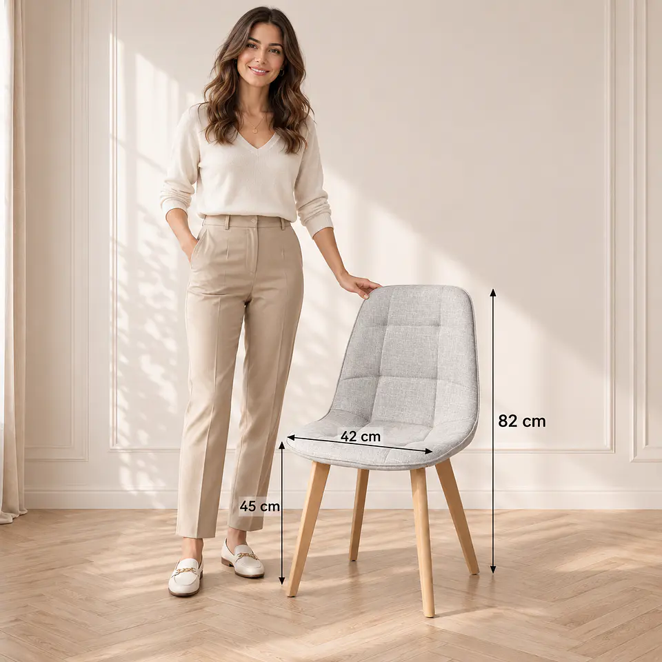 Silla Capitoné Lino acolchado - Comedor Living Restaurante 1