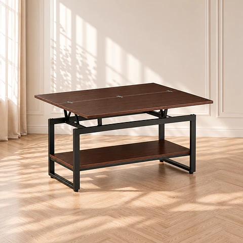 Mesa de Centro Sombra Negra con Cubierta Elevable MDF-living recepcion