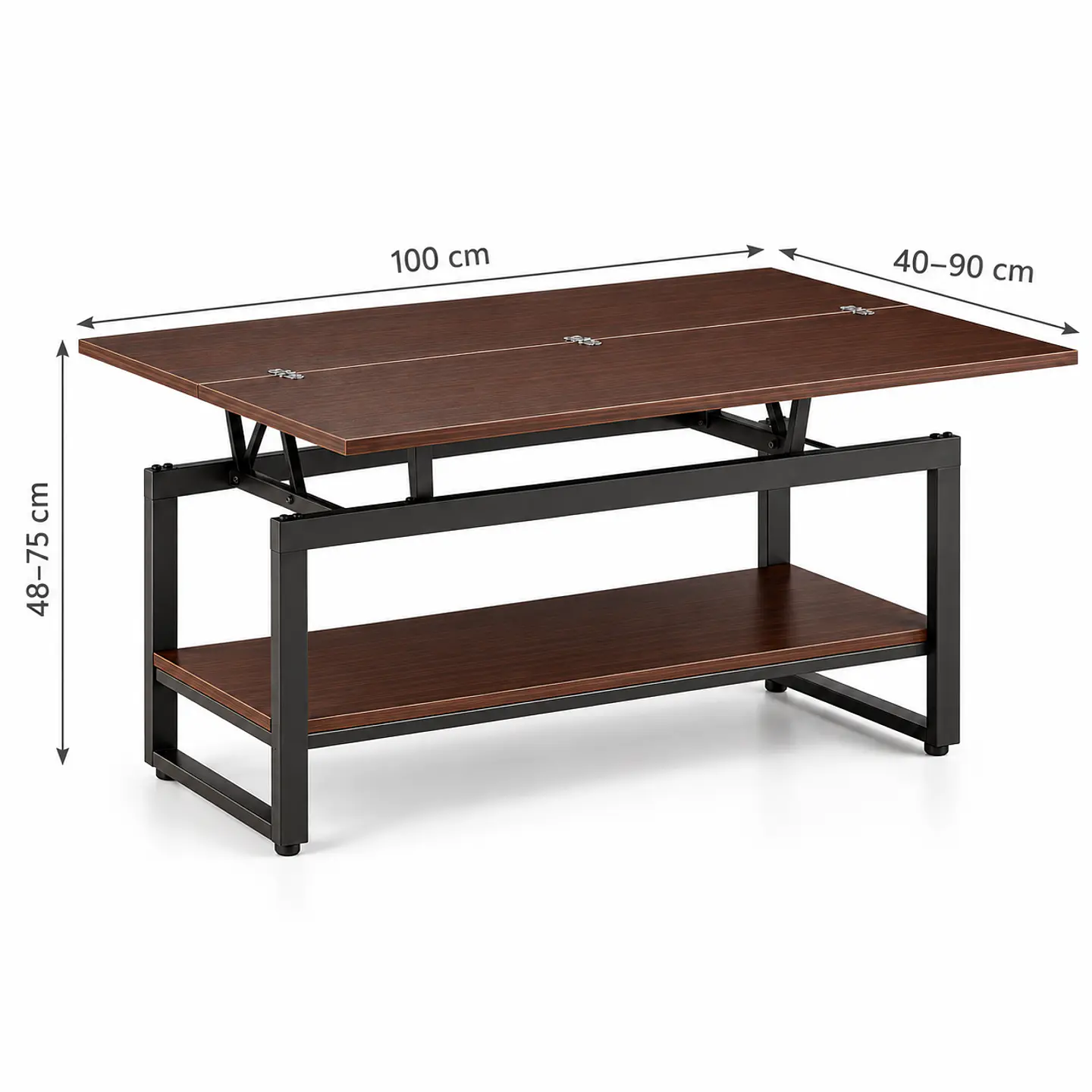 Mesa de Centro Sombra Negra con Cubierta Elevable MDF-living recepcion 4