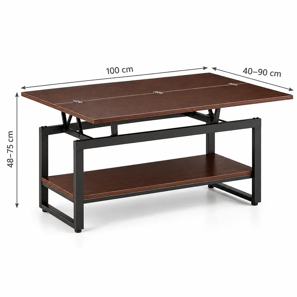 Mesa de Centro Sombra Negra con Cubierta Elevable MDF-living recepcion 4