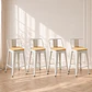 Set 4 Taburete Bar Tolix metal Blanco con Madera clara - cocina restaurant terraza eventos - Miniatura 1