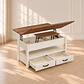 Mesa de Centro Blanca Elevable MDF Metal - Living Oficina Departamento - Miniatura 1