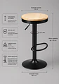 Taburete Aron Regulable Negro - Madera Y Metal - Miniatura 4