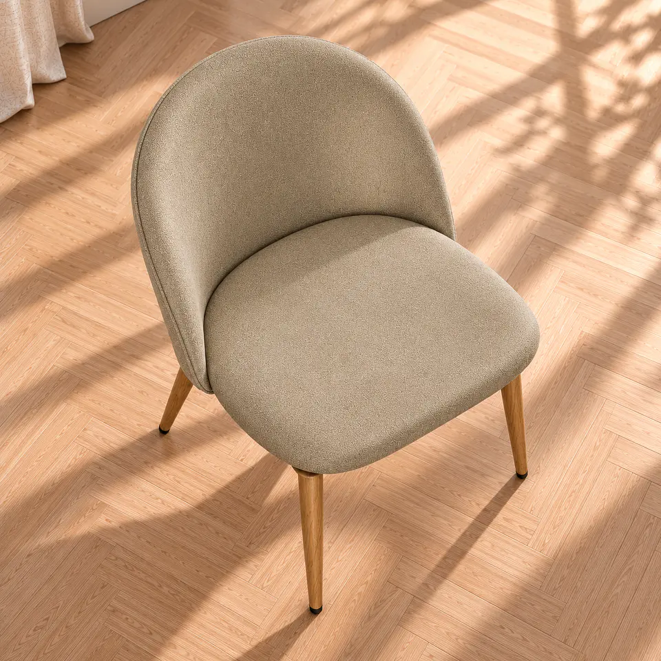Silla Gabrielle Lino Beige - Pata De Madera  3