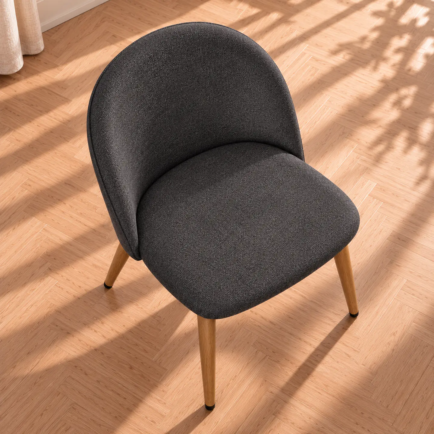 Silla Gabrielle Lino GRIS - Pata De Madera  3