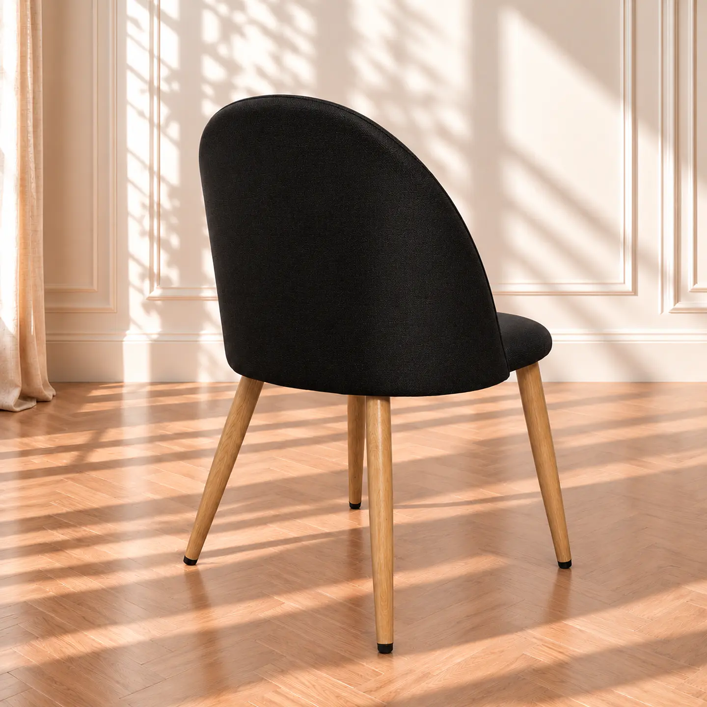 Silla Gabrielle Lino NEGRO - Pata De Madera  2