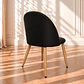 Silla Gabrielle Lino NEGRO - Pata De Madera  - Miniatura 2