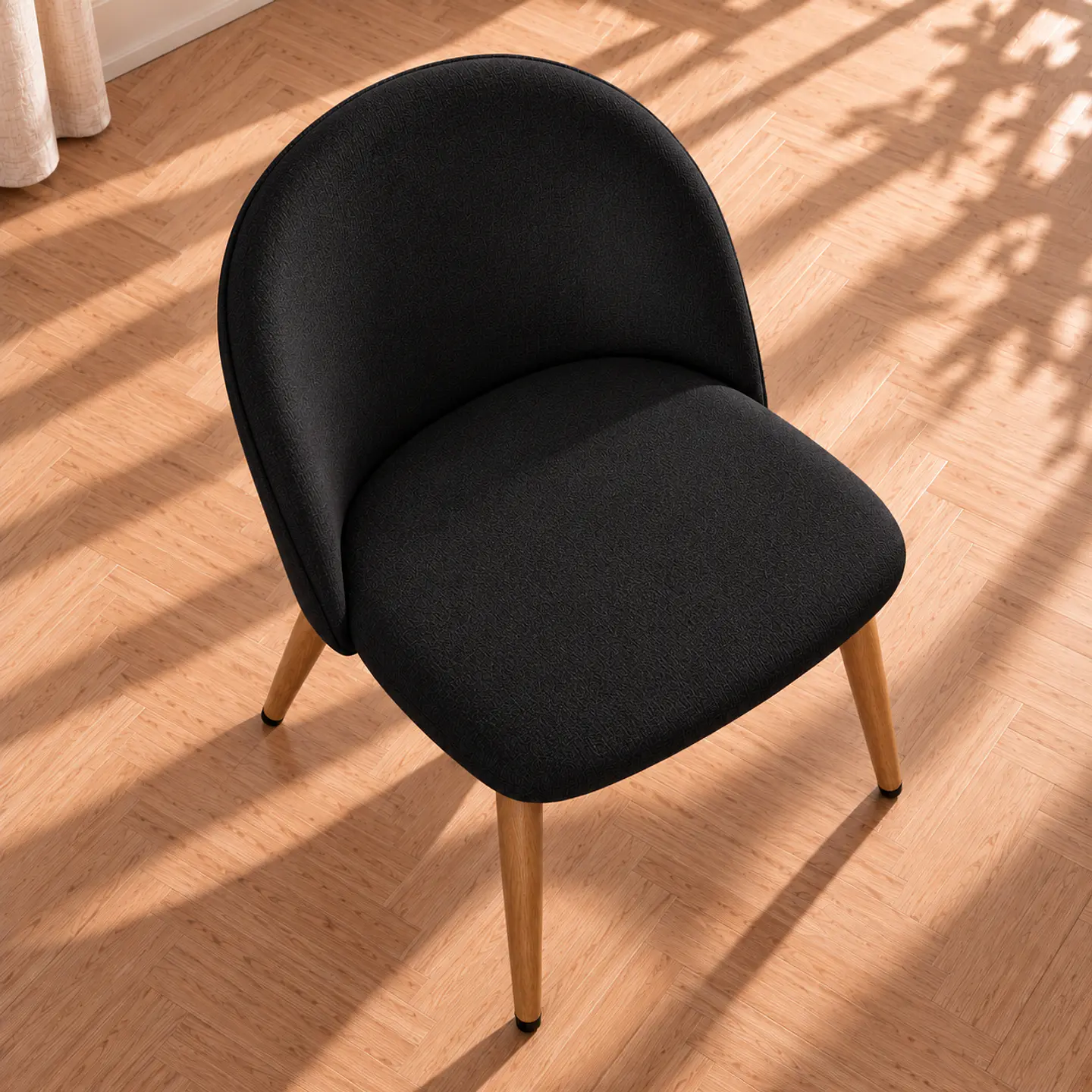 Silla Gabrielle Lino NEGRO - Pata De Madera  3