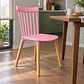 Silla Windsor Polipropileno Rosa Madera Natural - Comedor Cocina Cafetería - Miniatura 2