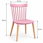 Silla Windsor Polipropileno Rosa Madera Natural - Comedor Cocina Cafetería - Miniatura 4