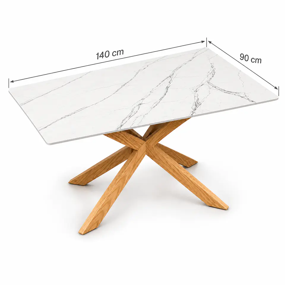 Mesa Rectangular Mármol Spain 140 cm - Comedor Living Restaurante +4 Sillas Corazón Moderna - Comedor 3