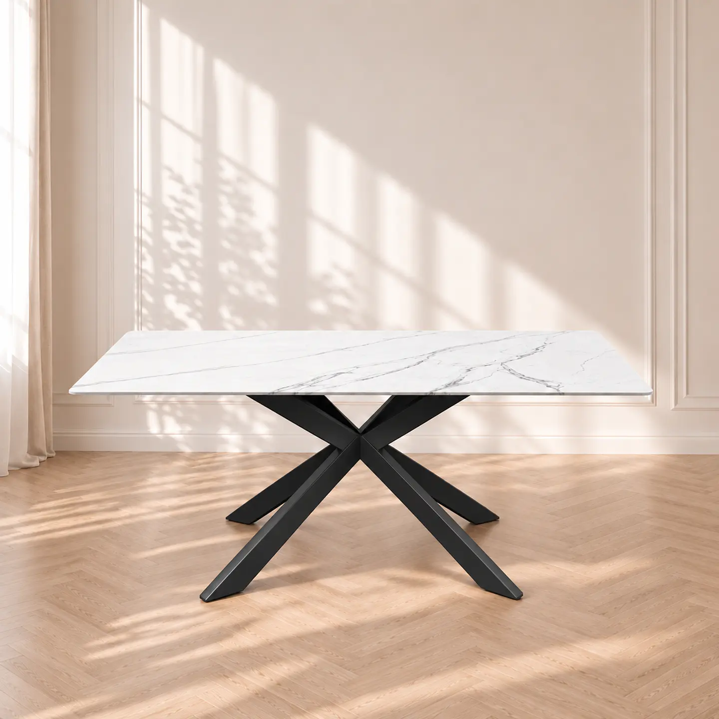 Mesa Rectangular Mármol Spain 140cm Black - Comedor Living Restaurante 1