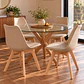 Sillas Tulip con Cojin BEIGE y Patas de Madera - Miniatura 2