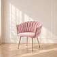 Sitial Queen Velvet Trenzado Rosa Gold - Living Dormitorio Recepción - Miniatura 1