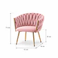 Sitial Queen Velvet Trenzado Rosa Gold - Living Dormitorio Recepción - Miniatura 3