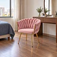 Sitial Queen Velvet Trenzado Rosa Gold - Living Dormitorio Recepción - Miniatura 2